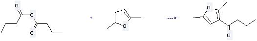 Butyric anhydride can react with 2,5-dimethyl-furan to get 1-(2,5-dimethyl-[3]furyl)-butan-1-one. 